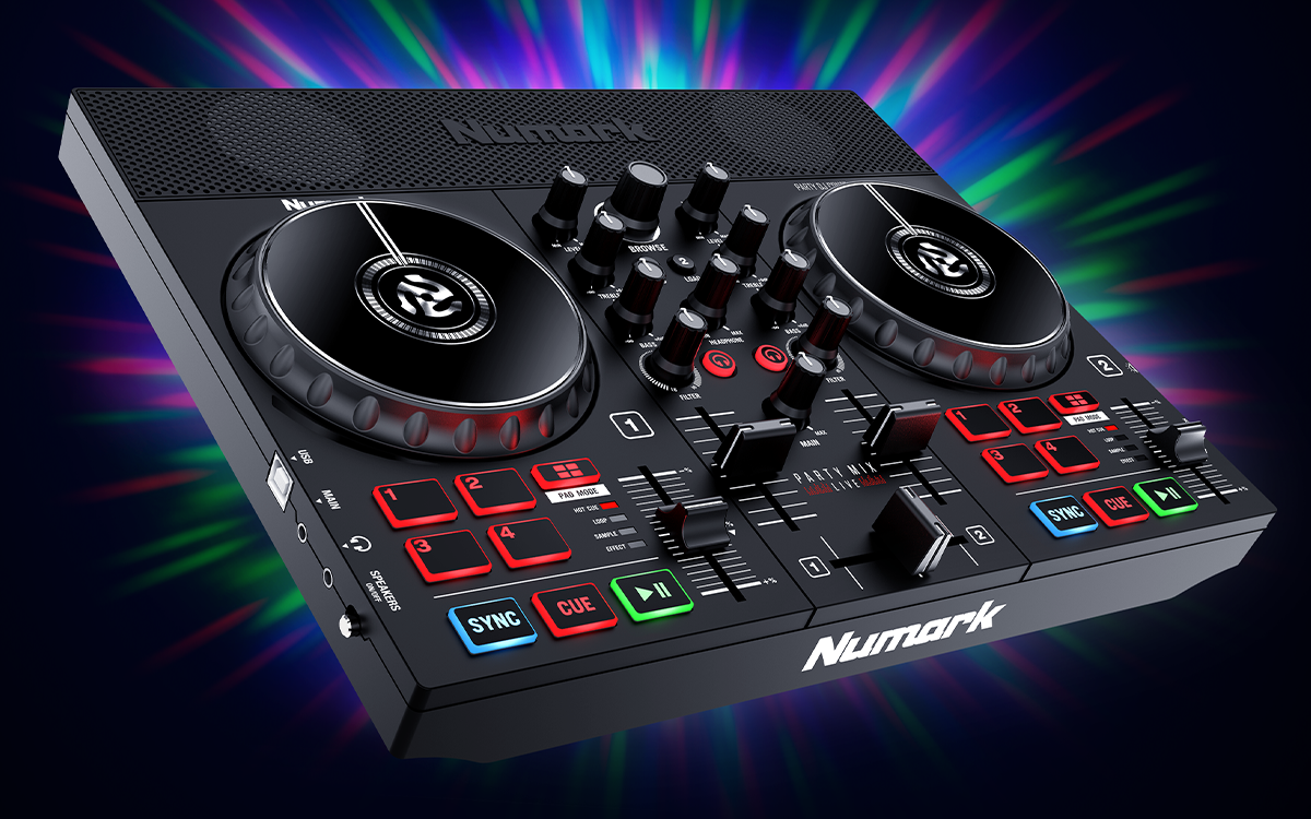 Numark Party Mix II & PartyBox Rave8 LED Speakers