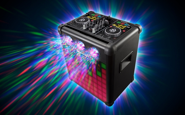 Party Mix Pro - שלט DJ הכולל מערכת תאורה ורמקול נייד מ-Numark